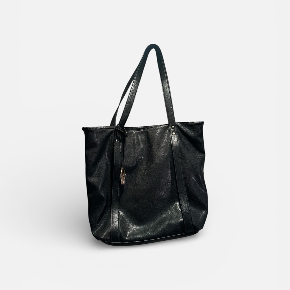 House of Harlow 1960 Black Leather Tote Bag